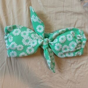 Aerie Mint Green Floral Bandeau Bikini Top